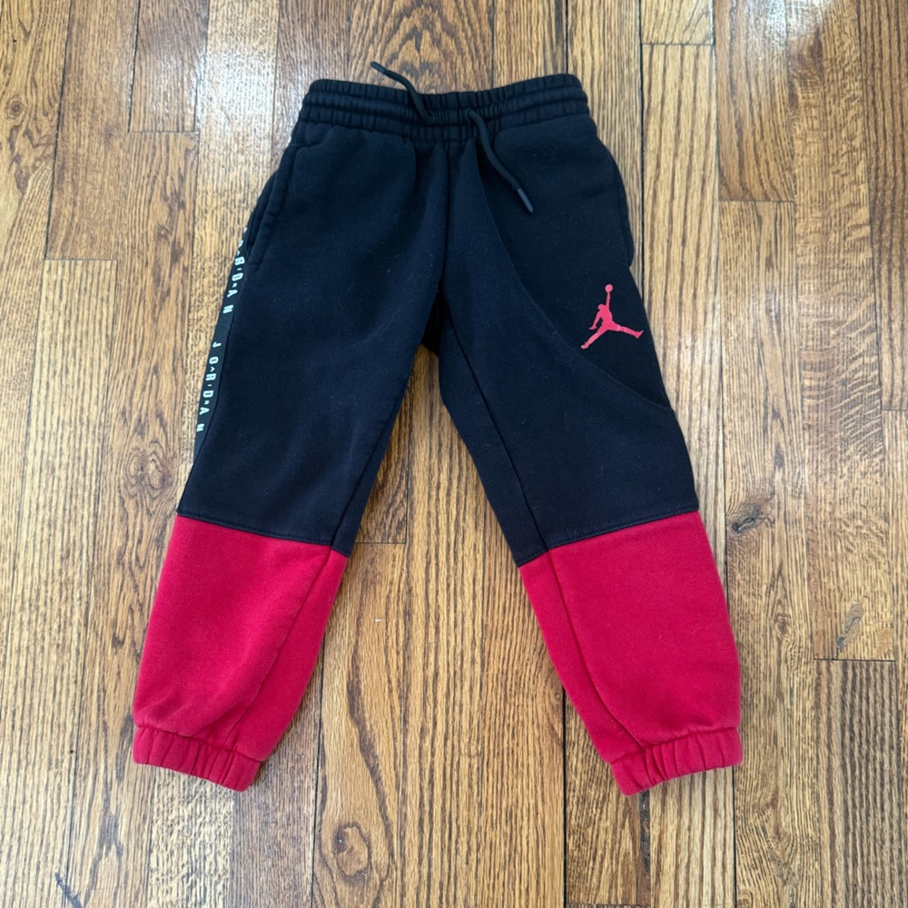 Jordan Kids Black and Red Jogger Pants - Size 4